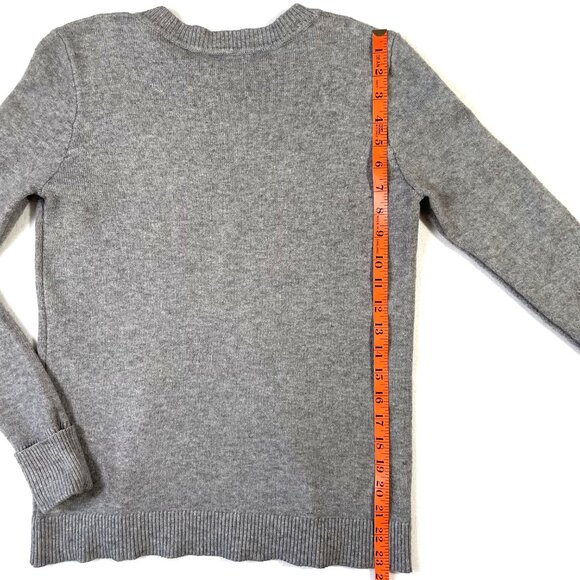 Pink Clover Carson Crewneck Sweater Gray Long Sleeves Buttons Size L Fitted - Picture 9 of 13